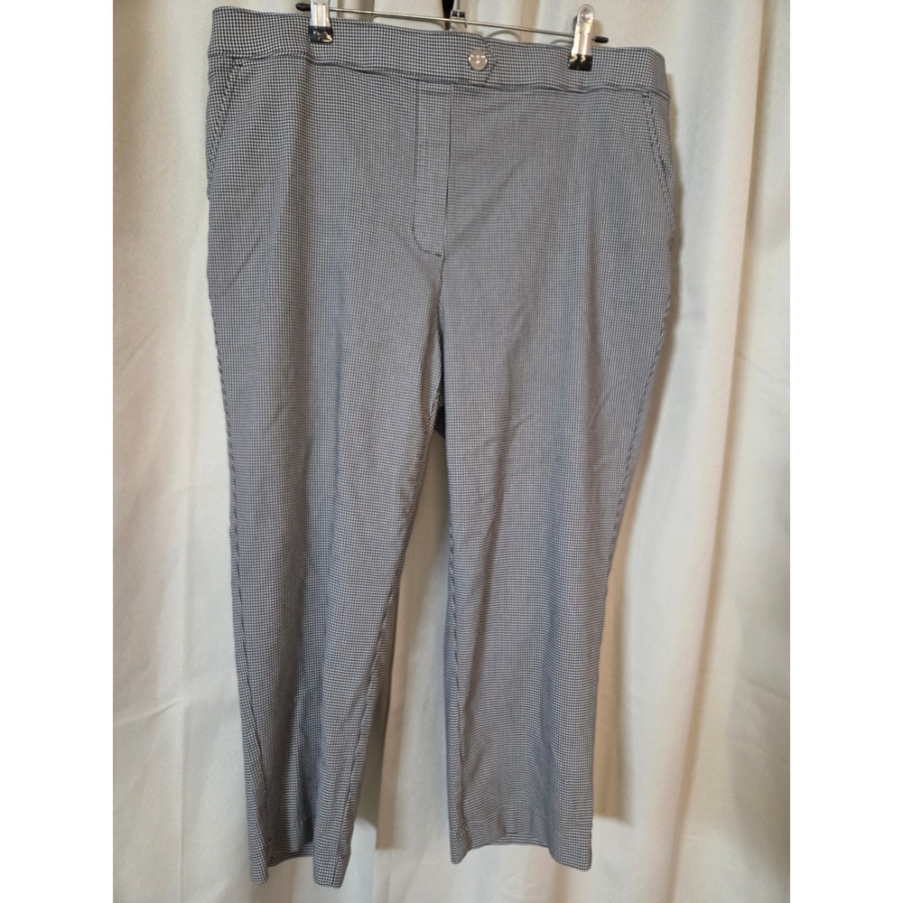 Rafaella Womens Black White Houndstooth Ankle Pants Size 16